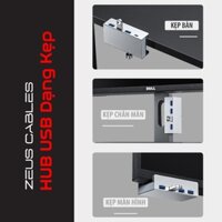 Bộ Chia HUB USB 3.0 Vỏ Nhôm Dạng Kẹp | Có Cổng Trợ Nguồn