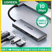 Bộ chia Hub USB C ra 2USB C 3.2+2 USB A 3.2 Ugreen 30758 Chính hãng CM480 (Gen 2 10Gbps)