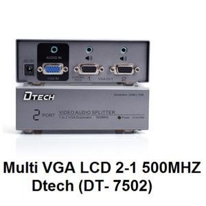 Bộ chia màn hinh VGA 1 ra 2 Dtech DT-7502 hỗ trợ cáp VGA 80M