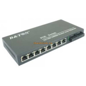 Bộ chia mạng Gigabit POE 8 x Gigabit-T(X) PoE s + 2 x Gigabit-F(X) , SM 20Km SC B&TON BT-6208GE-20