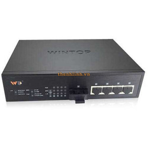 Bộ chia mạng POE 4 x 100m-T(X) P.S.E. and 1 x 100m-F(X) , SM , 20Km , SC , 65W Wintop YT-DS105-1F4T-AF