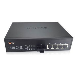 Bộ chia mạng POE 4 x 100m-T(X) P.S.E. and 1 x 100m-F(X) , SM , 20Km , SC , 65W Wintop YT-DS105-1F4T-AF