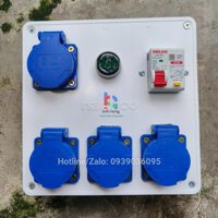 Bộ Chia Nguồn - Hộp Nguồn Công Nghiệp 4 Ổ Cắm - 16A 250V - Chống Cháy - Chịu Tải - Kèm Đèn Báo Vôn Và Aptomat