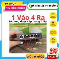 Bộ chia Poe 1 ra 4,Không cần cắm nguồn,lấy nguồn từ cổng POE, chạy được cáp mạng 4 sợi, smart switch