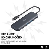 Bộ chia/ Sạc Anker 332 USB-C Hub 5-in-1 - A8355