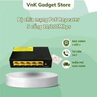 Bộ chia smart switch Poe 1 ra 4, 5 cổng Không cần cắm nguồn, lấy nguồn từ cổng POE, chạy được cáp mạng 4 sợi