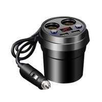 Bộ Chia Tẩu Sạc Cốc Trên Ô Tô – Chia 2 Đầu Tẩu Và 2 Cổng USB