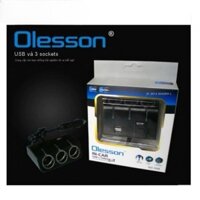 Bộ Chia Tẩu Sạc Ô Tô 3 Cổng Tẩu Chia Sạc 2 Cổng USB Sạc Điện Thoại Ô Tô Oleson Nguồn 12V/24V