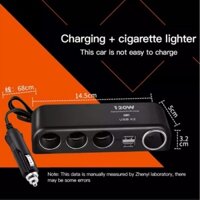 Bộ chia tẩu sạc ô tô xe hơi 12v-24v 4 cổng USB kép 120w mẫu mới loại tốt kèm cầu chì dây chống cháy