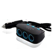 Bộ Chia Tẩu Thuốc Trên Xe Ô Tô Nguồn 12V/24V Công Suất 120W (3 Ổ Cắm Tẩu 2 Ổ Cắm USB)