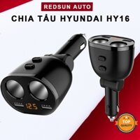 Bộ Chia Tẩu Xe Hơi, Bộ Chia Tẩu Sạc Xe Hyundai Cao Cấp 2 Lỗ, 2 Cổng Sạc USB Hỗ Trợ Sạc Nhanh Các Thiết Bị