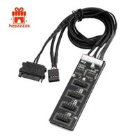 Bộ chia tiêu đề USB 9Pin, Bộ chia tiêu đề USB 2.0 với cáp nguồn SATA, Hub USB bên trong cho CPU / Đèn RGB / Máy in