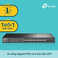 Bộ chia tín hiệu 24 cổng Gigabit POE với 4 khe cắm combo module quang SFP. Module: TL-SG2424P