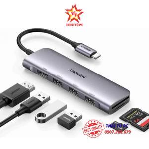 Bộ chia Type C 4 cổng USB 3.0 + Lan RJ45 Ugreen 60718