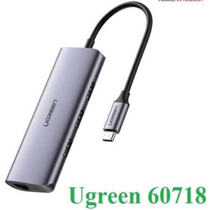 Bộ chia Type C 4 cổng USB 3.0 + Lan RJ45 Ugreen 60718