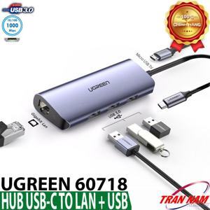 Bộ chia Type C 4 cổng USB 3.0 + Lan RJ45 Ugreen 60718
