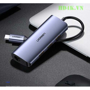 Bộ chia Type C 4 cổng USB 3.0 + Lan RJ45 Ugreen 60717
