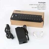 Bộ chia USB 20 cổng - Hub 20 port Sipolar A-805P - HÀNG đã sử dụng có Quạt Tản Nhiệt kèm dây USB + sạc nguồn - hàng sẵn
