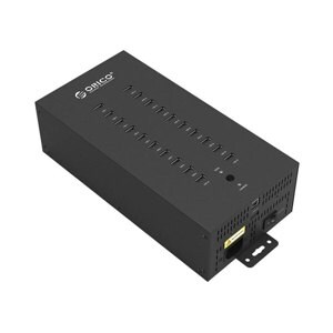 Bộ chia USB 2.0 công nghiệp 20 cổng vỏ kim loại cấp nguồn trực tiếp Orico IH20P