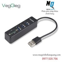 Bộ chia USB 2.0 + Đầu lọc thẻ nhớ 5 trong 1 VEGGIEG VC303 chính hãng ( có ảnh thật )