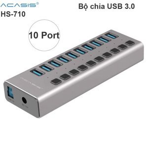 Bộ chia USB 3.0 10 cổng có cấp nguồn ngoài ACASIS HS-710M