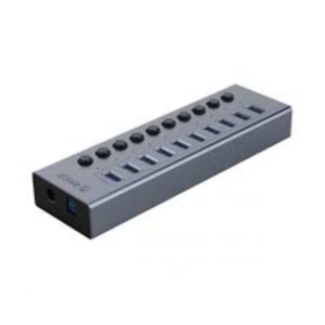 Bộ chia USB 3.0 10 cổng nguồn ngoài 12V vỏ nhôm Orico BT2U3-10AB
