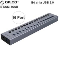 BỘ CHIA USB 3.0 16 CỔNG NGUỒN NGOÀI 12V VỎ NHÔM ORICO BT2U3-16AB