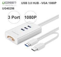 BỘ CHIA USB 3.0 3 PORT - USB 3.0 RA VGA 1080P UGREEN 40256