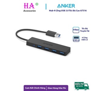 Bộ chia USB 3.0 4 cổng Anker Ultra Slim A7516