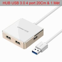 BỘ CHIA USB 3.0 4 CỔNG VỎ NHÔM 20CM 1 MÉT UGREEN 20783 &amp; 20784