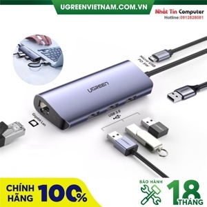 Bộ chia USB 3.0 ra 3 cổng USB 3.0 + Lan  1000Mbps Ugreen 60719