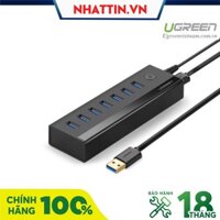 Bộ chia USB 3.0 ra 7 cổng hỗ trợ nguồn 5V/2A chính hãng Ugreen 40522 cao cấp  - Phân Phối Chính Hãng