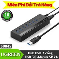 Bộ chia USB 3.0 ra 7 cổng Hỗ Trợ Nguồn DC 5V/2A - Hub USB 3.0 Ugreen 30845