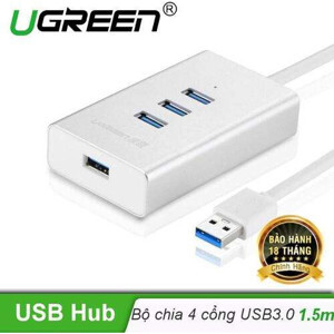 Bộ chia USB 3.0 sang 4 cổng USB 3.0 vỏ hợp kim nhôm dài 1.5M UGREEN CR126 30236