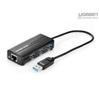 Bộ chia USB 3.0 tich hợp cổng Mạng 10/100 Chính hãng Ugreen 20266