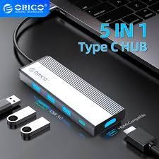 Bộ chia USB HUB 5 trong 1 type C ORICO 5SXA-GY