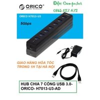 Bộ chia USB HUB 7 cổng USB 3.0 - Orico H7013-U3-AD- Bảo hành 12 tháng