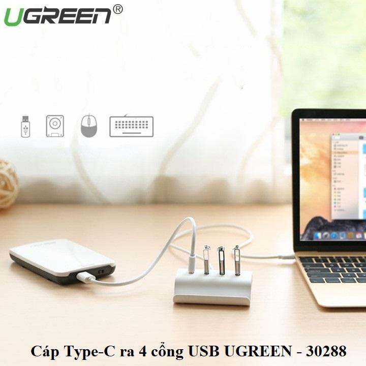 Bộ chia USB Type-C sang 4 cổng USB 2.0 Ugreen 30288
