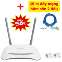 Bộ Chia WIFI Kèm 10 Mét Dây Mạng Bấm Sẵn - 842Kem10mDay