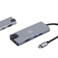 Bộ Chia Zadez Type C 8 in 1 ( HDMI , VGA , USB 3.0 x 2 . 1  Đầu Sạc type C , Đầu đọc SD,Micro SD, Cổng LAN ) )