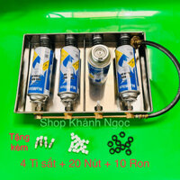 Bộ chiết gas sang bình mini - Loại sạc 4 Lon cùng lúc +Tặng Ti sắt +Nút sạc +Ron