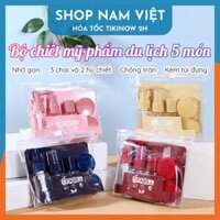 Bộ Chiết Mỹ Phẩm Du Lịch 5 Món Kèm Túi Đựng - Vàng