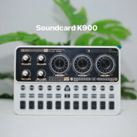 Bộ chỉnh âm thanh Soundcard K900 Bluetooth hiệu ứng đèn LED, dễ dàng kết nối với Micro BM-900