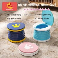 Bô cho bé đi vệ sinh gấp gọn, Bô cho bé đa năng 3IN1 KidAndMom cho bé 6 tháng đến 6 tuổi chống trơn trượt