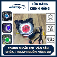 Bộ Choá đèn xe vision ( đời xe 2016 đến 2024 ) lên bi cầu M10v4 hoặc B11pro chỉnh màu qua app BẢO HÀNH 2 NĂM