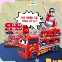 Bồ Chơi Cho Bé Trai Xe Đua 3 Tầng MC Queen Kết Hợp Đường Ray Tặng Kèm 6 Xe Nhựa ABS An Toàn Cho Bé