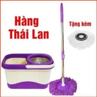 Bộ chổi lau nhà 360 độ công nghệ Thái lan có bánh xe kèm bông lau