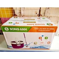 Bộ Chổi lau Nhà Đa Năng Bộ chổi lau nhà Lồng nhựa Cây inox Song Anh mâm nhựa