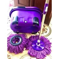 BỘ CHỔI LAU NHÀ ROBOT 360 ĐỘ, cây lau chắc chắn ,kèm thùng và tặng 2 bông lau