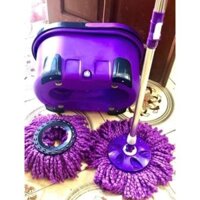BỘ CHỔI LAU NHÀ ROBOT 360 ĐỘ, cây lau chắc chắn ,kèm thùng và tặng 2 bông lau